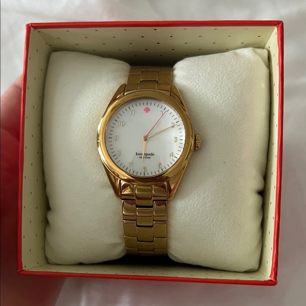 Kate Spade Gold-Tone Watch with White Dial